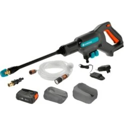 GARDENA Akku-Mitteldruckreiniger AquaClean 24/18V P4A Set (grau/türkis, Li-Ion Akku 2,5Ah P4A, Ready-To-Use, POWER FOR ALL ALLIANCE)