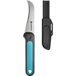 GARDENA Erntemesser VeggieCut (grau/türkis, Inkl. Gürtelholster Mit Integriertem Schleifstein)