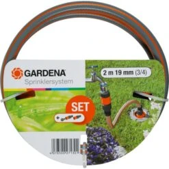 GARDENA Profi-System Anschlussgarnitur 2713-20, Hahnstück (grau/orange, 2 Meter)